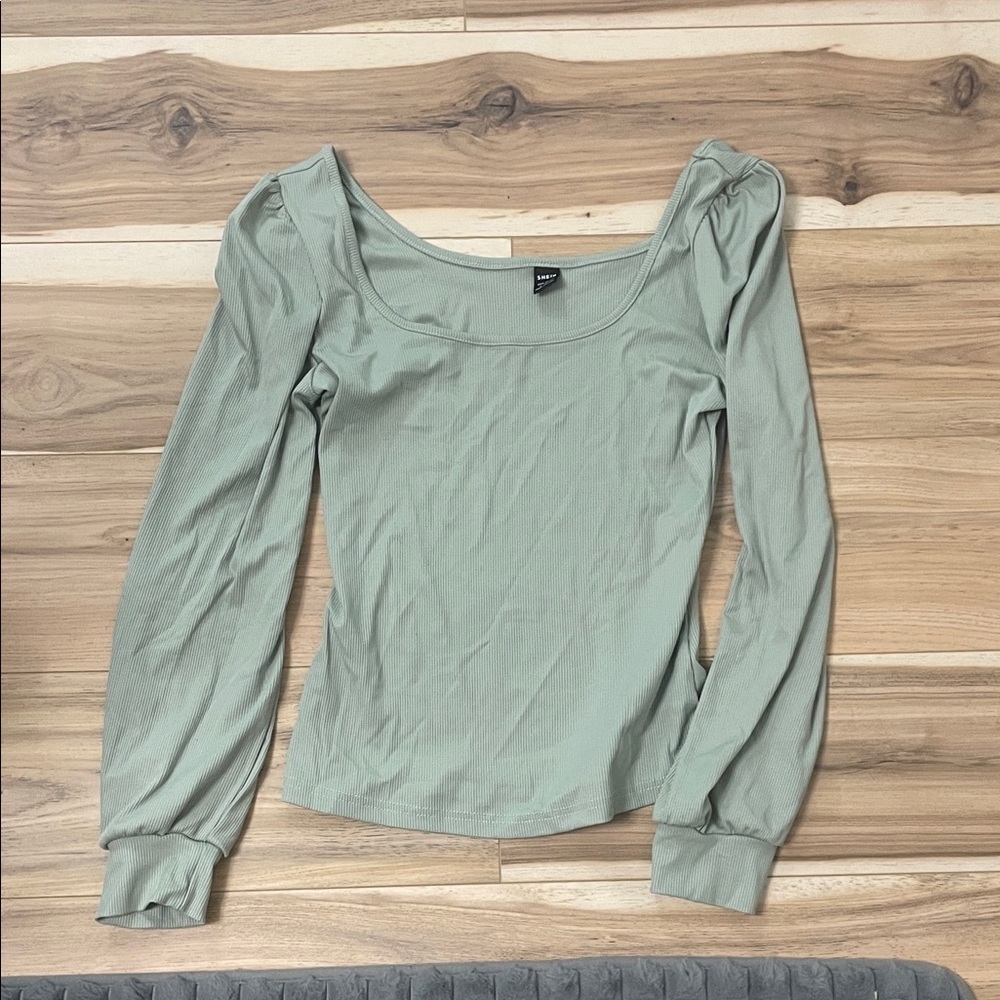 SHEIN Sage Green Long Sleeve Top